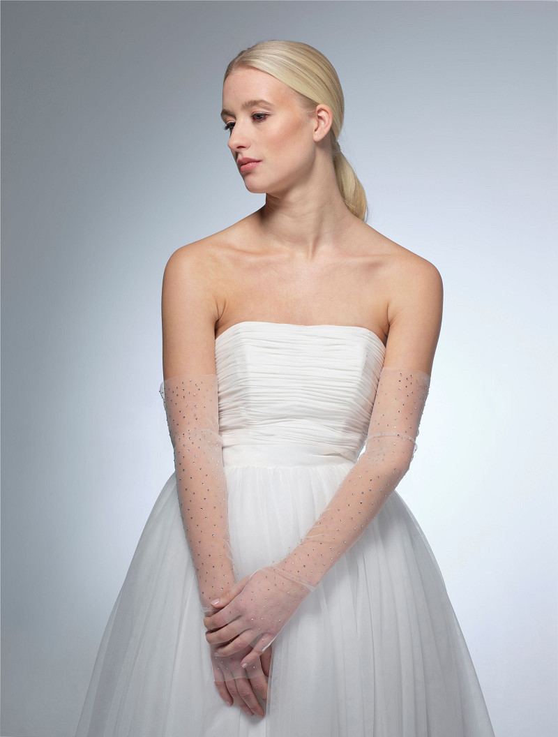 Handske Strass 55 cm ivory | bridalstore.dk
