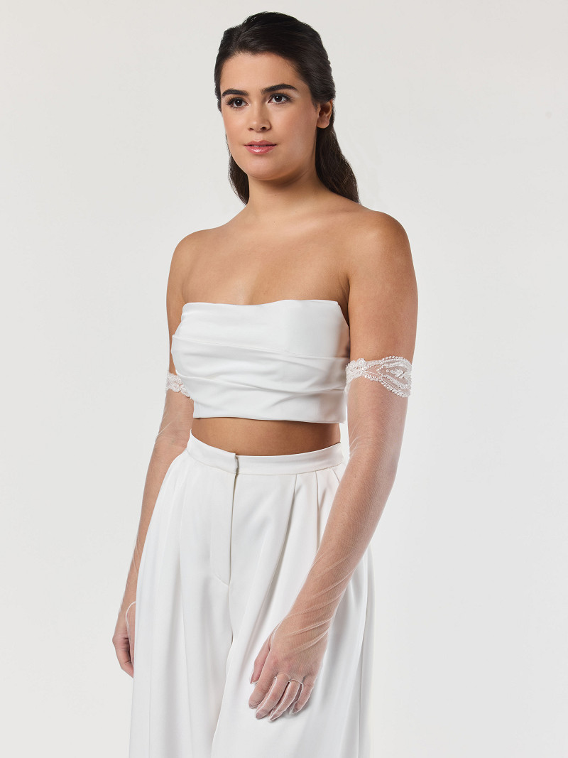 Handske Tulle ivory | bridalstore.dk