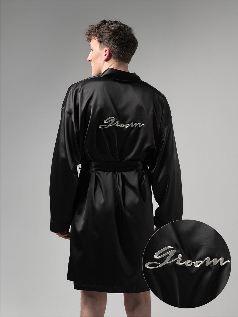 Kimono Groom sort | bridalstore.dk