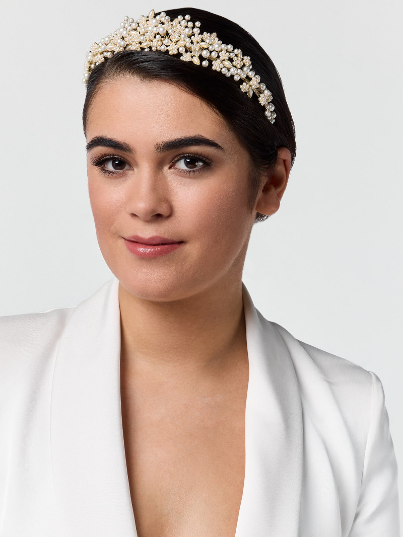 Tiara Pearls ivory/gold | bridalstore.dk